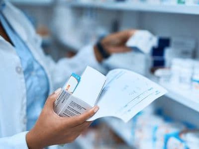 Pharmacist-checking-stock